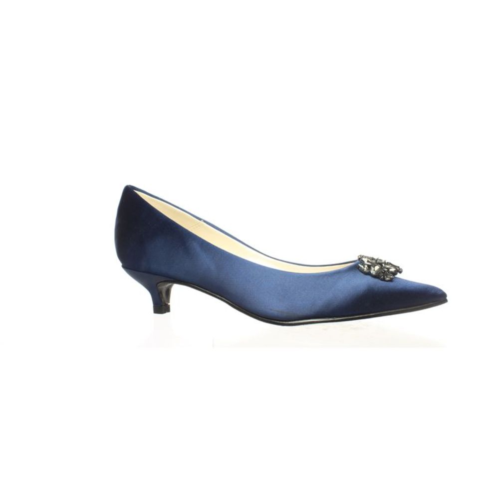 Caparros Womens Oligarch Navy New Satin Pumps Size 5.5 Medium, that fit like a 5